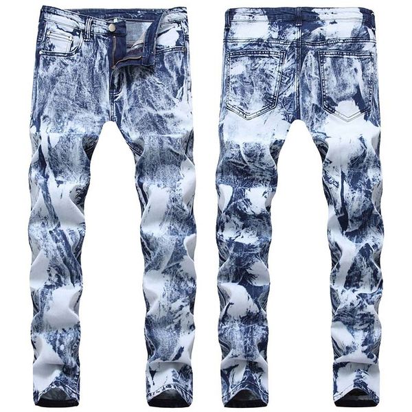 men's jeans new men casual jeans denim washed colorful bleached ripped tie dye pencil pants elastic mid waist sh, Blue
men's jeans new men casual jeans denim washed colorful bleached ripped tie dye pencil pants elastic mid waist sh, Blue