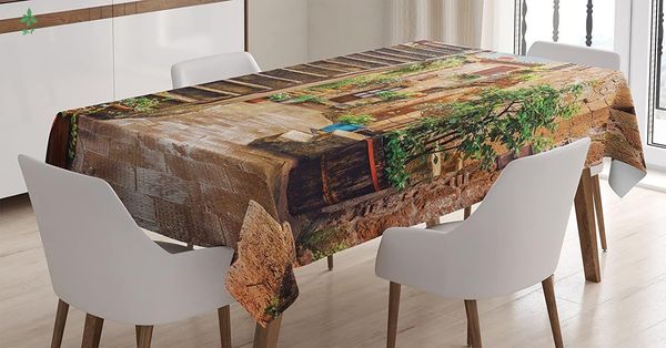 table cloth green tablecloth italian country print old mediterranean street and stone house pattern decorate the dining room kitchen
table cloth green tablecloth italian country print old mediterranean street and stone house pattern decorate the dining room kitchen