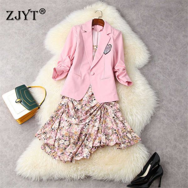 elegant office lady summer suit women notched three quarter sleeve blazer and print asymmetrical strap dress 2 piece set 210601, White
elegant office lady summer suit women notched three quarter sleeve blazer and print asymmetrical strap dress 2 piece set 210601, White