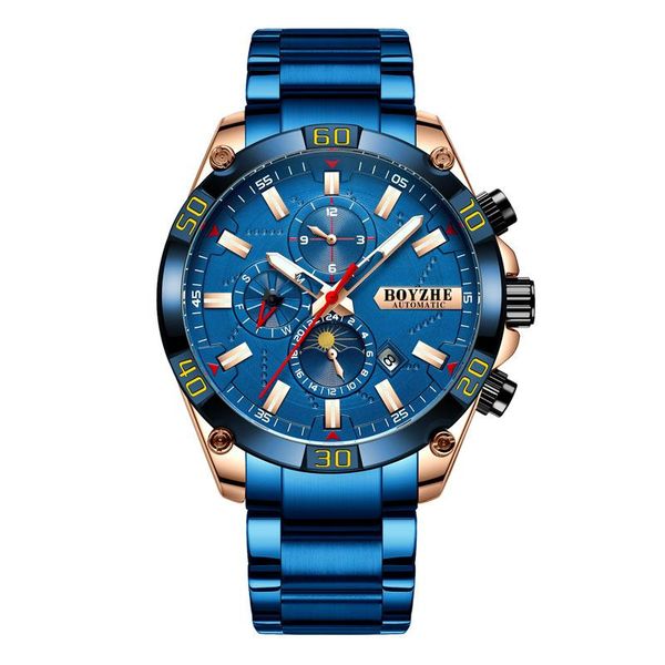 wristwatches boyzhe men's mechanical watch waterproof green stainless steel strap watches men moon phase calendar week display, Slivery;brown
wristwatches boyzhe men's mechanical watch waterproof green stainless steel strap watches men moon phase calendar week display, Slivery;brown