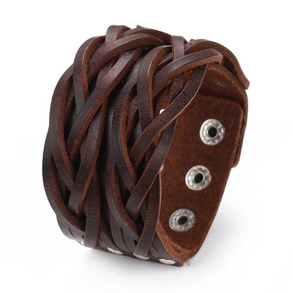charm bracelets 2021 fashion jewelry vintage hand woven leather bracelet cuff wide men's accessories pulsera hombre, Golden;silver
charm bracelets 2021 fashion jewelry vintage hand woven leather bracelet cuff wide men's accessories pulsera hombre, Golden;silver