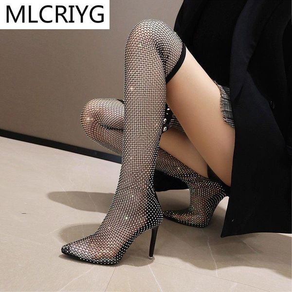 fashion breathable mesh cool boots women's thin heel pointed european and american high heels, Black
fashion breathable mesh cool boots women's thin heel pointed european and american high heels, Black
