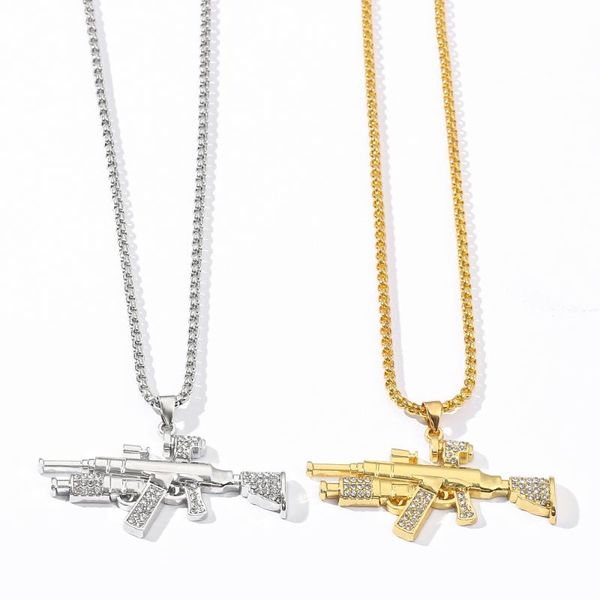 pendant necklaces hip-hop crystal gun rhinestone necklace fashion gold silver color punk style choker on the neck jewelry accessories
pendant necklaces hip-hop crystal gun rhinestone necklace fashion gold silver color punk style choker on the neck jewelry accessories