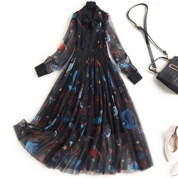 two piece dress elegant women bow turtlenecks dress up spring long sleeve printing mesh robe femme designer mid-calf vintage black party 10m, White
two piece dress elegant women bow turtlenecks dress up spring long sleeve printing mesh robe femme designer mid-calf vintage black party 10m, White