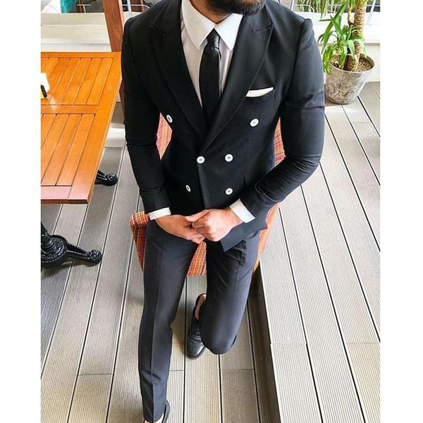 men's suits & blazers black double breasted wedding for men slim fit groom tuxedo dinner party 2 piece male fashion jacket with pants, White;black
men's suits & blazers black double breasted wedding for men slim fit groom tuxedo dinner party 2 piece male fashion jacket with pants, White;black