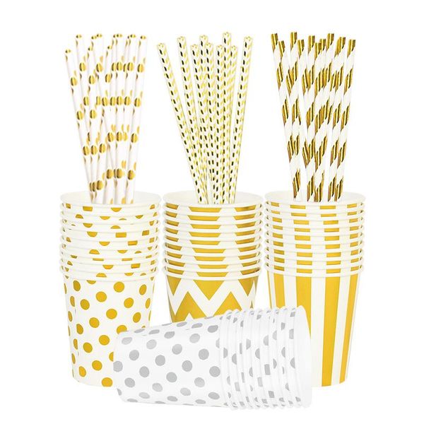 disposable dinnerware bronzing gold silver stripe dot paper cup straws tableware set birthday party decoration baby shower wedding supplies
disposable dinnerware bronzing gold silver stripe dot paper cup straws tableware set birthday party decoration baby shower wedding supplies