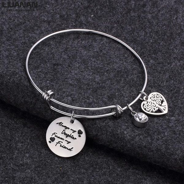 girls daughter bracelet & bangle adjustable stainless steel engraved message"always my mother/daughter forever...", Black
girls daughter bracelet & bangle adjustable stainless steel engraved message"always my mother/daughter forever...", Black