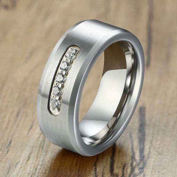 8mm men's luxury inlaid zircon joint tungsten steel ring with 5 zircons for comfort wedding set couple rings, Slivery;golden
8mm men's luxury inlaid zircon joint tungsten steel ring with 5 zircons for comfort wedding set couple rings, Slivery;golden