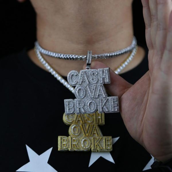 chains men boy heavy letter cash ova broke pendant necklace with cz paved wholesale hip hop jewelry gold silver color
chains men boy heavy letter cash ova broke pendant necklace with cz paved wholesale hip hop jewelry gold silver color
