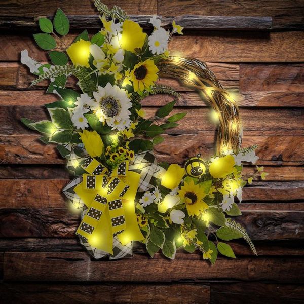 22in artificial sunflower wreath simulation leaf bee front door decoration hanging pendants wedding flower garlands home decor decorative fl
22in artificial sunflower wreath simulation leaf bee front door decoration hanging pendants wedding flower garlands home decor decorative fl