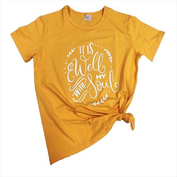 it is well with women my soul stylish belief coll fashion clothing summer christian slogan harajuku yellow tee, White
it is well with women my soul stylish belief coll fashion clothing summer christian slogan harajuku yellow tee, White