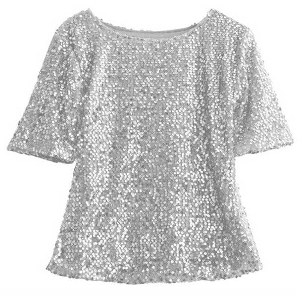 women's blouses & shirts fashion women summer loose half sleeve sparkle glitter blouse ladies casual sequined pullover black s 81to, White
women's blouses & shirts fashion women summer loose half sleeve sparkle glitter blouse ladies casual sequined pullover black s 81to, White