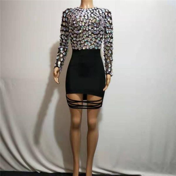 party decoration y80 women black mesh rhinestones short dress big stretch crystal stones skirt one piece stage costume singer wears dj
party decoration y80 women black mesh rhinestones short dress big stretch crystal stones skirt one piece stage costume singer wears dj