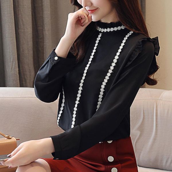 autumn women's blouses fashion korean style sweet full sleeve slim casual beading stand neck loose ladies clothing & shirts, White
autumn women's blouses fashion korean style sweet full sleeve slim casual beading stand neck loose ladies clothing & shirts, White
