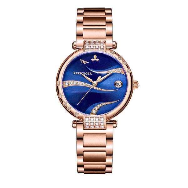 wristwatches reef tiger/ rt calendar luxury fashion watches blue dial rose gold women stainless steel bracelet analog automatic rga1589, Slivery;brown
wristwatches reef tiger/ rt calendar luxury fashion watches blue dial rose gold women stainless steel bracelet analog automatic rga1589, Slivery;brown