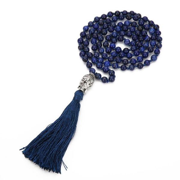 pendant necklaces 108 mala natural lapis lazuli handmade beaded knot meditation yoga blessing anniversary big buddha head tassel long neckla, Silver
pendant necklaces 108 mala natural lapis lazuli handmade beaded knot meditation yoga blessing anniversary big buddha head tassel long neckla, Silver