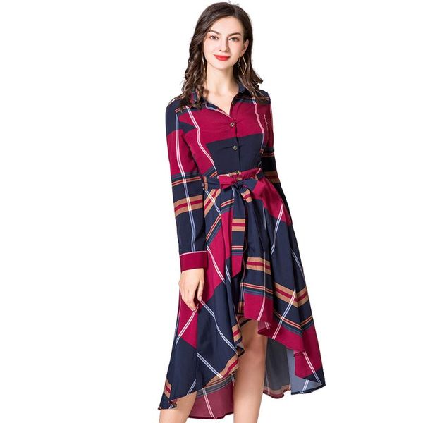 summer dress women casual plaid shirt sundress high waist charming clothes long sleeve ladies dresses with belt vestidos, Black;gray
summer dress women casual plaid shirt sundress high waist charming clothes long sleeve ladies dresses with belt vestidos, Black;gray