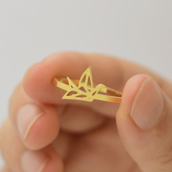 creative personality papercranes female fashion simple dove ring little pure fresh and accessories can be adjusted, Silver
creative personality papercranes female fashion simple dove ring little pure fresh and accessories can be adjusted, Silver