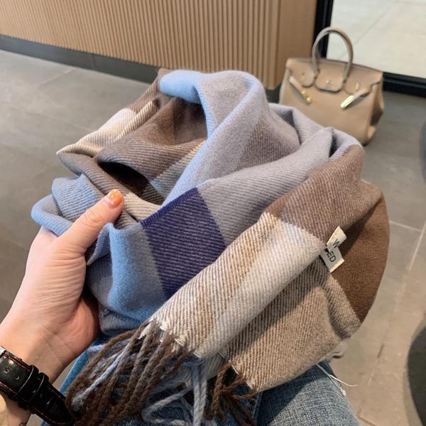 winter scarf for women 2021 , with wild warm, color matching plaid tassel imitation cashmere luxury shawl female tippet scarves, Blue;gray
winter scarf for women 2021 , with wild warm, color matching plaid tassel imitation cashmere luxury shawl female tippet scarves, Blue;gray