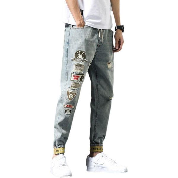 men's pants ripped jeans trousers loose harem casual trendy hip hop clothing streetwear high street denim oversize, Black
men's pants ripped jeans trousers loose harem casual trendy hip hop clothing streetwear high street denim oversize, Black