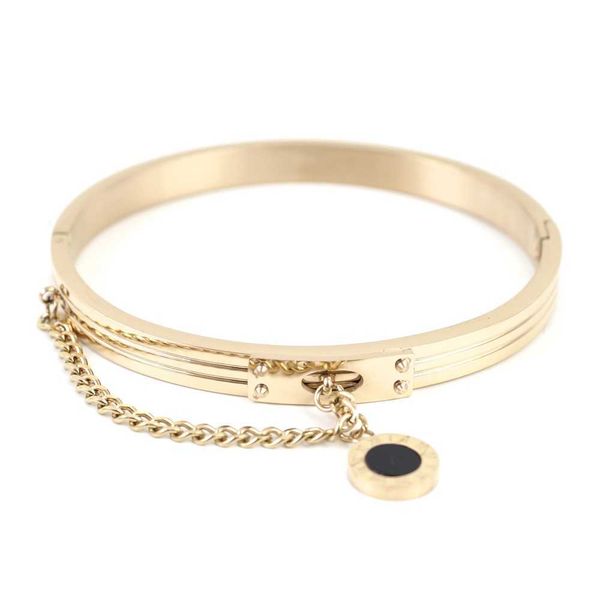 vintage chains with black shell pendant bangles punk stainless steel roman numerals bracelets for men women luxury brand jewelry q0719
vintage chains with black shell pendant bangles punk stainless steel roman numerals bracelets for men women luxury brand jewelry q0719