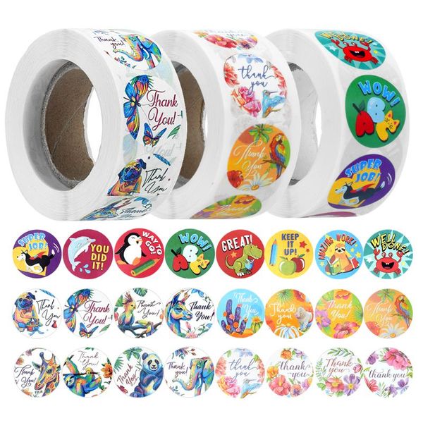 gift wrap 500pcs/roll animals thank you stickers 1" kids party reward bags labels craft envelope seal sticker tape
gift wrap 500pcs/roll animals thank you stickers 1" kids party reward bags labels craft envelope seal sticker tape
