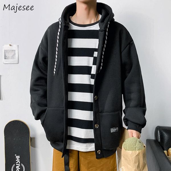 men's jackets spring men with hooded solid loose thicker outerwear casual all-match streetwear simple teens coats soft korean style, Black;brown
men's jackets spring men with hooded solid loose thicker outerwear casual all-match streetwear simple teens coats soft korean style, Black;brown