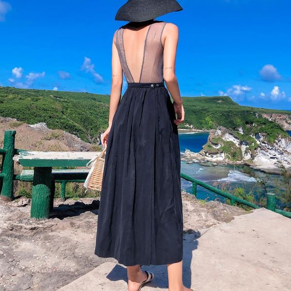 casual dresses women clothing fashion brand summer korean style tank dress off shoulder mesh patchwork backless vacation beach long, Black;gray
casual dresses women clothing fashion brand summer korean style tank dress off shoulder mesh patchwork backless vacation beach long, Black;gray