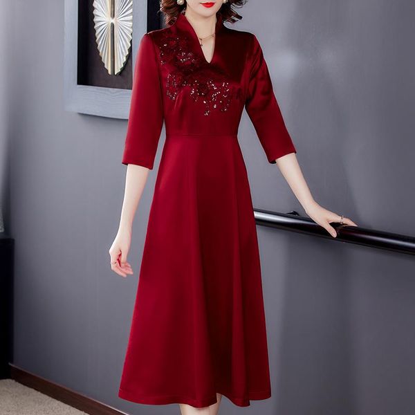 ethnic clothing in 2021, the big yards women's wedding dresses mother long xi mother-in-law temperament of qipao dress, Red
ethnic clothing in 2021, the big yards women's wedding dresses mother long xi mother-in-law temperament of qipao dress, Red