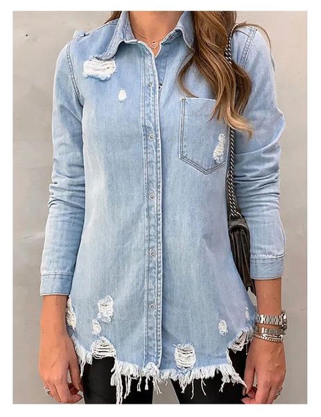 women's jackets long sleeve women denim jacket jeans casual looose female ripped button coat plus size s-xl, Black;brown
women's jackets long sleeve women denim jacket jeans casual looose female ripped button coat plus size s-xl, Black;brown