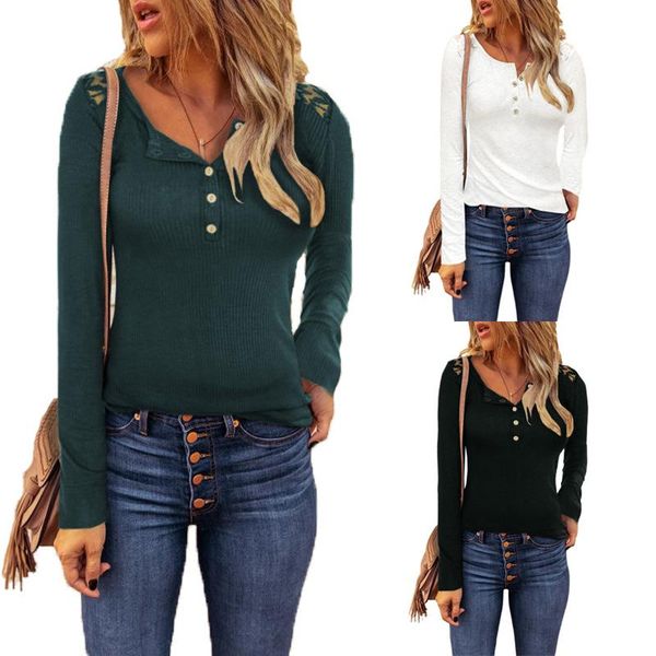 women's t-shirt awasir 2021 women fashion casual shirts v-neck stitched button lace sleeves solid long sleeve wear, White
women's t-shirt awasir 2021 women fashion casual shirts v-neck stitched button lace sleeves solid long sleeve wear, White