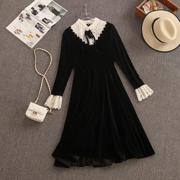 casual dresses dress 2021 retro waist slim slimming gold velvet women 1125, Black;gray
casual dresses dress 2021 retro waist slim slimming gold velvet women 1125, Black;gray