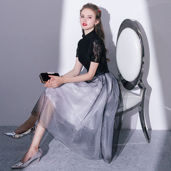 party dresses chinese evening banquet 2021 elegant slim bla graduation student female, White;black
party dresses chinese evening banquet 2021 elegant slim bla graduation student female, White;black