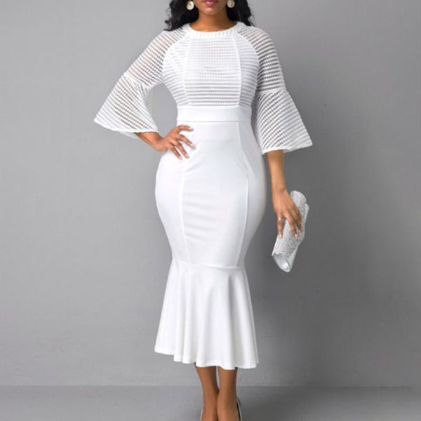 office lady women's dress spring summer fashion temperament elegant oversize african mermaid hollow out flared sleeves 2021 casual dres, Black;gray
office lady women's dress spring summer fashion temperament elegant oversize african mermaid hollow out flared sleeves 2021 casual dres, Black;gray