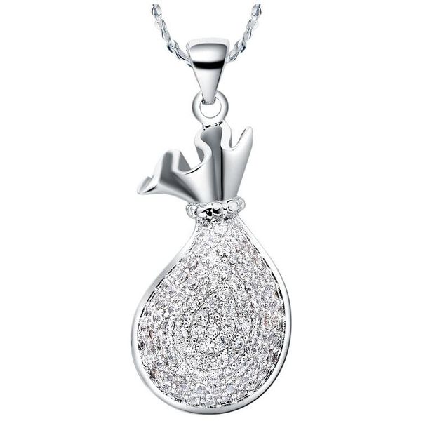 pendant necklaces nice cute style crystal women white plated lovely purse shape design, Silver
pendant necklaces nice cute style crystal women white plated lovely purse shape design, Silver