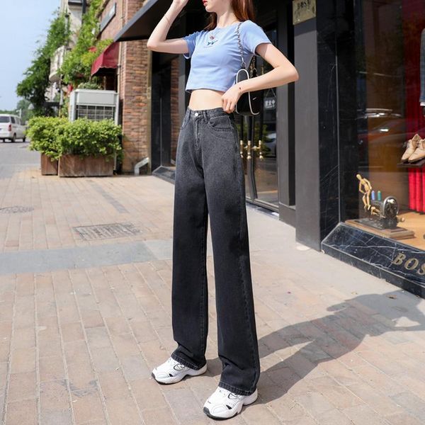 women's jeans style gradient women summer little nine points straight easing the land wide-legged trousers and thin, Blue
women's jeans style gradient women summer little nine points straight easing the land wide-legged trousers and thin, Blue