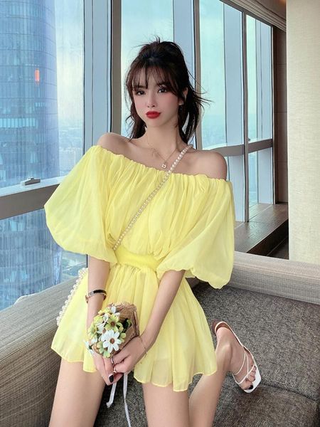 women's blouses & shirts fashion puff sleeve shirt women 's clothing 2021 summer waist-tight french off-shoulder gauze casual chif, White
women's blouses & shirts fashion puff sleeve shirt women 's clothing 2021 summer waist-tight french off-shoulder gauze casual chif, White