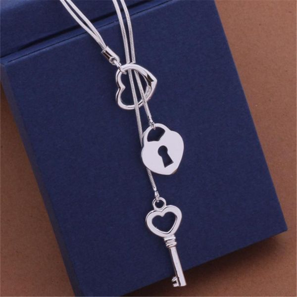 chains 925 sterling silver romantic heart lock key necklace for women fashion luxury wedding party jewelry holiday gift
chains 925 sterling silver romantic heart lock key necklace for women fashion luxury wedding party jewelry holiday gift