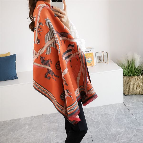 and thickened warm blended scarf winter cashmere imitation women's air conditioning shawl, Blue;gray
and thickened warm blended scarf winter cashmere imitation women's air conditioning shawl, Blue;gray