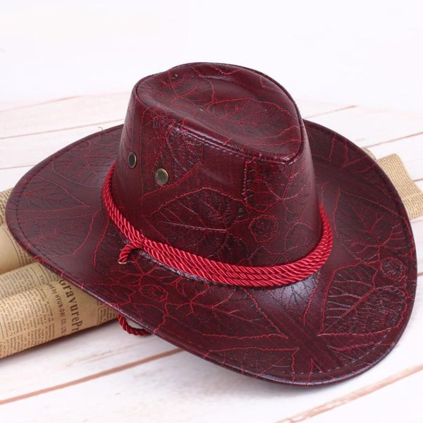 cloches ht3006 western men women cowboy hat vintage pu leathe wide brim caps for gentleman casual travel fedoras sun, Blue;gray
cloches ht3006 western men women cowboy hat vintage pu leathe wide brim caps for gentleman casual travel fedoras sun, Blue;gray