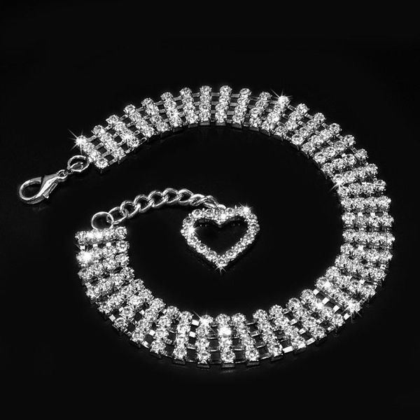 dog collars & leashes four rows rhinestone collar bling jewelry necklace heart pendant pet accessories size 20cm/25cm/30cm three colors avai
dog collars & leashes four rows rhinestone collar bling jewelry necklace heart pendant pet accessories size 20cm/25cm/30cm three colors avai
