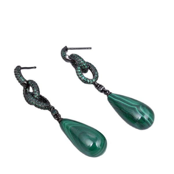 guaiguai jewelry natural green malachites teardrop dangle green cubic zirconia pave stud earrings for women lady gift jewelry, Silver
guaiguai jewelry natural green malachites teardrop dangle green cubic zirconia pave stud earrings for women lady gift jewelry, Silver