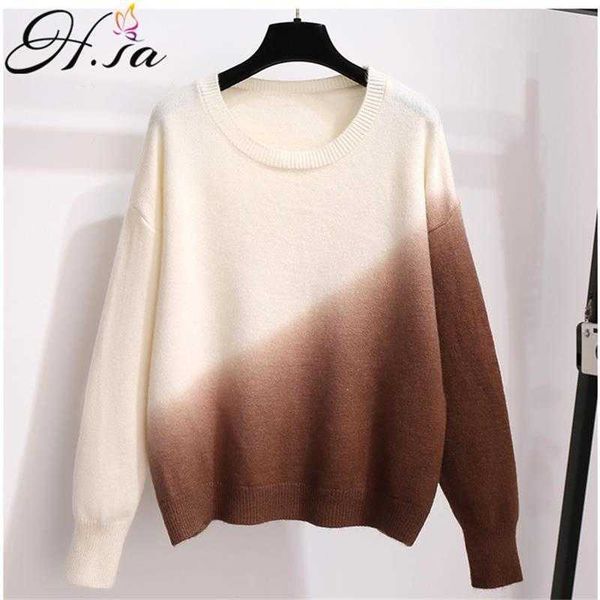 h.sa korean fashion pull femme hiver gradient long sleeve knitted pullovers jumper autumn winter vintage clothes 210716, White;black
h.sa korean fashion pull femme hiver gradient long sleeve knitted pullovers jumper autumn winter vintage clothes 210716, White;black