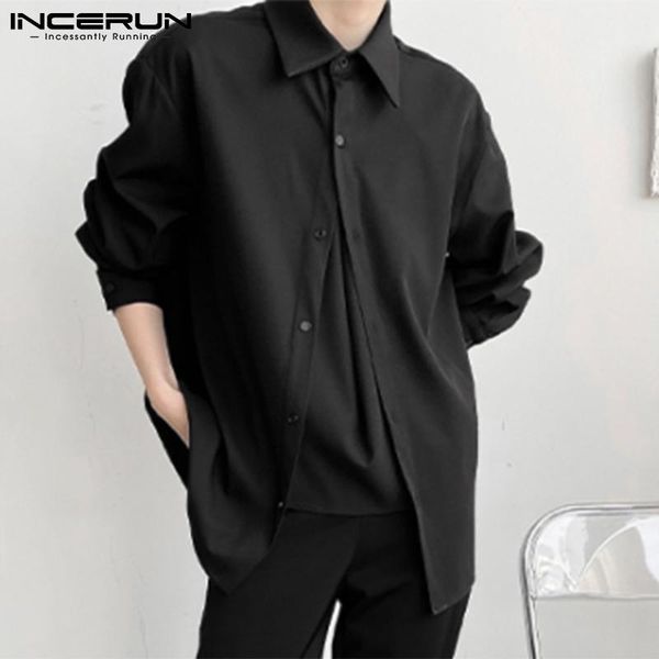 men's casual shirts fashion men shirt lapel solid color long sleeve loose korean clothing 2021 streetwear camisas fake two pieces incer, White;black
men's casual shirts fashion men shirt lapel solid color long sleeve loose korean clothing 2021 streetwear camisas fake two pieces incer, White;black