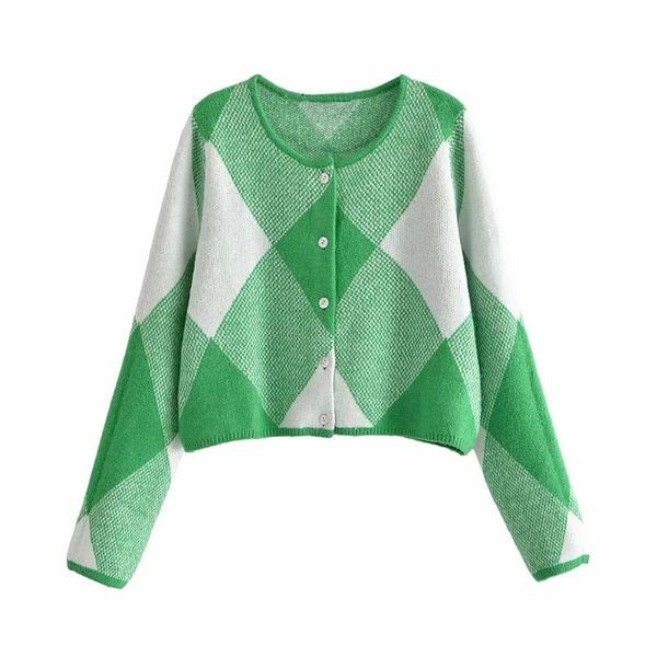 women's knits & tees bbwm 2021 women vintage round neck green argyle jacquard sweater female loose casual cardigan long sleeve chic sho, White
women's knits & tees bbwm 2021 women vintage round neck green argyle jacquard sweater female loose casual cardigan long sleeve chic sho, White
