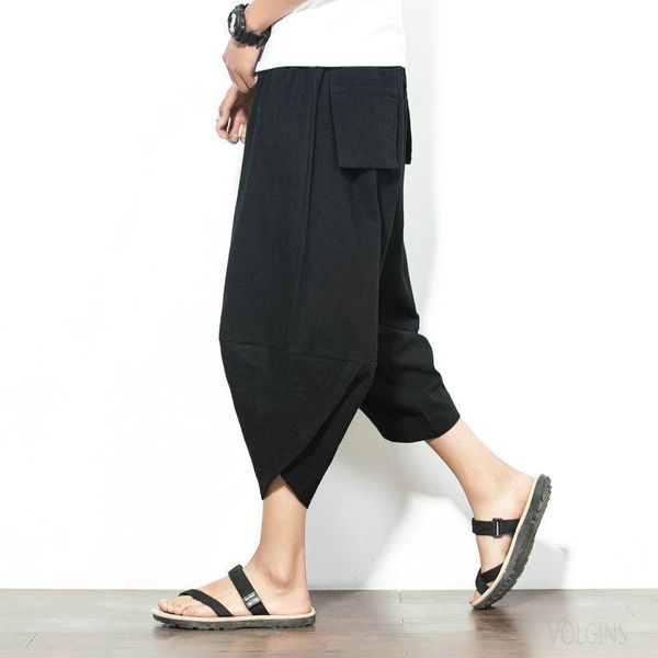 men's pants trousers from hallways cut cotton elastic waistbands casual summer shorts streetwear loose short male, Black
men's pants trousers from hallways cut cotton elastic waistbands casual summer shorts streetwear loose short male, Black