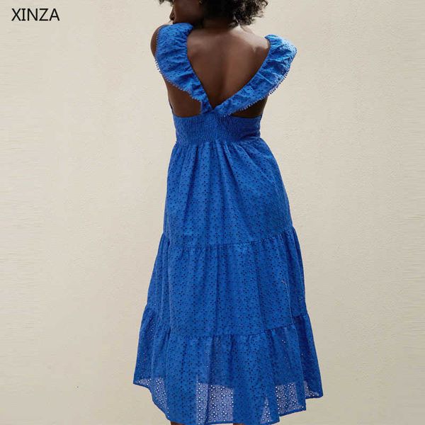 casual dresses women embroidered openwork strappy long ruffle straps backless summer woman embroidery blue obcn, Black;gray
casual dresses women embroidered openwork strappy long ruffle straps backless summer woman embroidery blue obcn, Black;gray