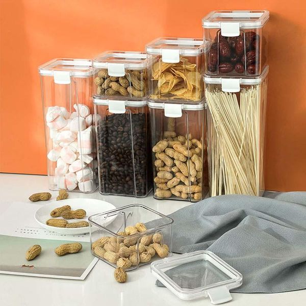 storage bottles & jars kitchen sealed food containers square transparent dried fruit preservation grains
storage bottles & jars kitchen sealed food containers square transparent dried fruit preservation grains