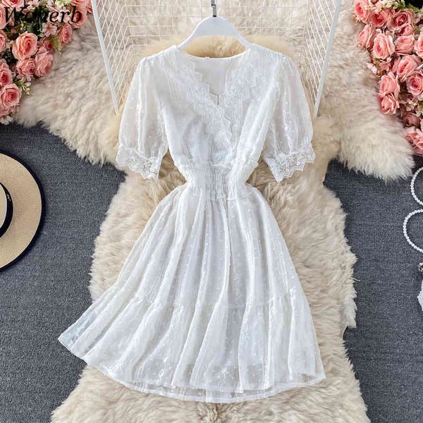 fashion chiffon dress women summer robe v-neck slim puff sleeve lace temperament vestidos elegant white dresses 210422, Black;gray
fashion chiffon dress women summer robe v-neck slim puff sleeve lace temperament vestidos elegant white dresses 210422, Black;gray
