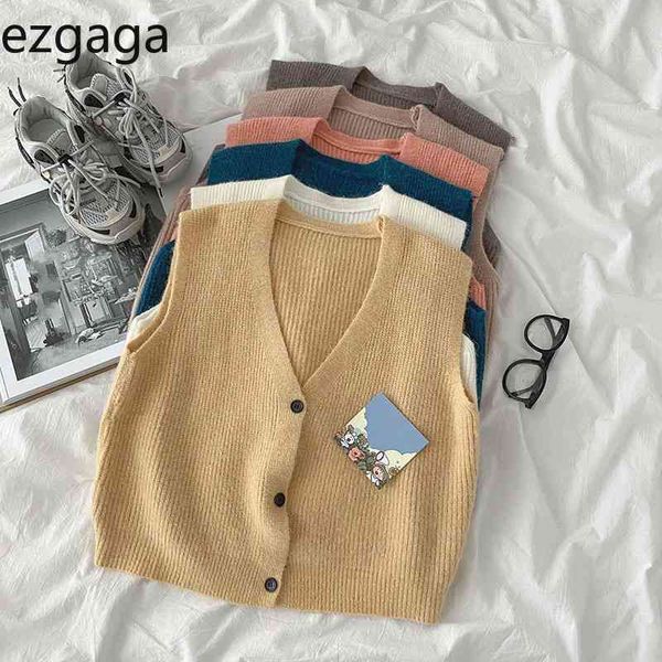 ezgaga knitted sweater vest women korean fashion solid cardigan sleeveless v-neck all-match female simple leisure outwear chic 210430, Black;white
ezgaga knitted sweater vest women korean fashion solid cardigan sleeveless v-neck all-match female simple leisure outwear chic 210430, Black;white
